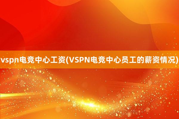vspn电竞中心工资(VSPN电竞中心员工的薪资情况)